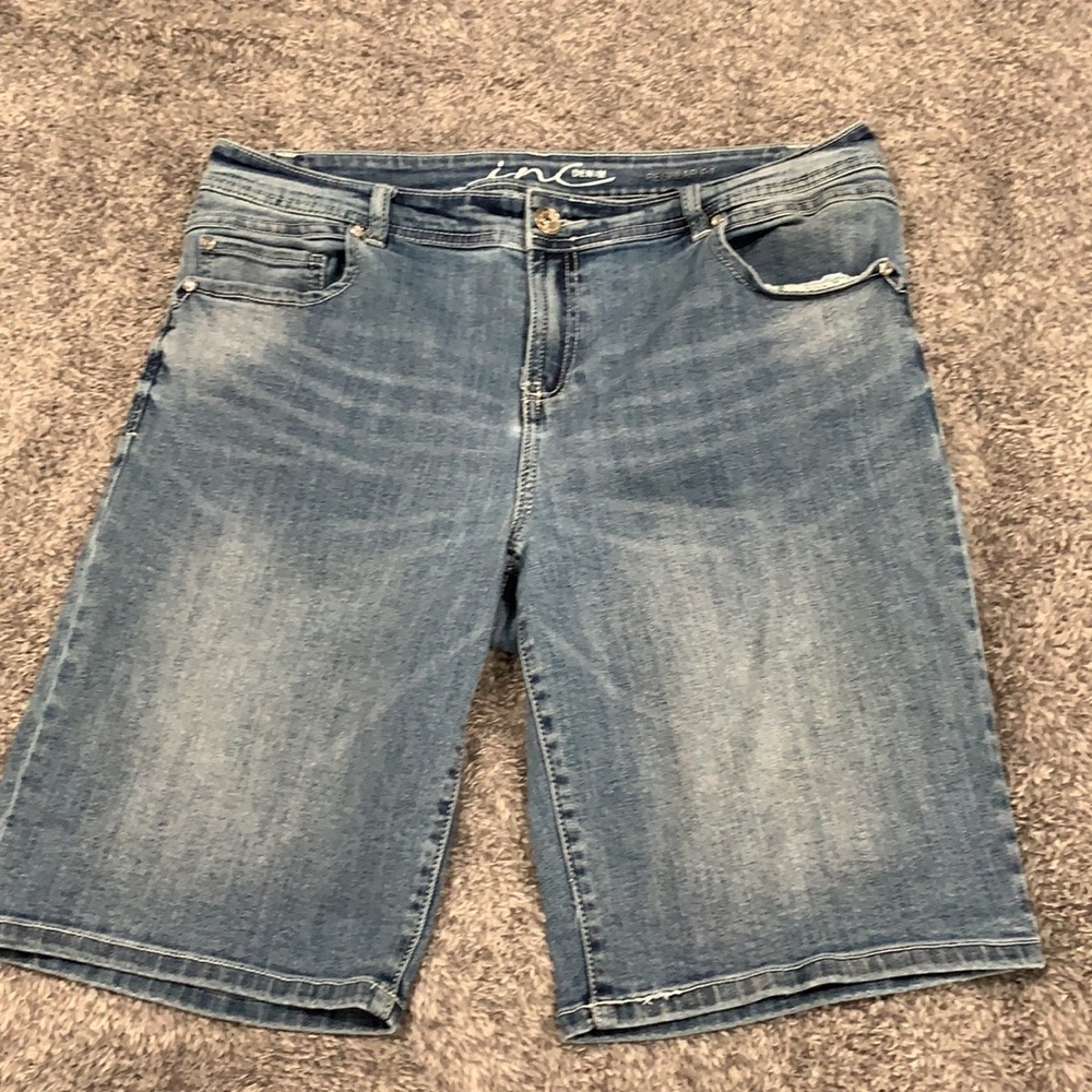 INC denim shorts w/ crystal studs